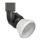 Benjara BM220601 10W Integrated LED Metal Track Fixture with Cone Head, Black and White