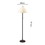Benjara BM220649 Metal Floor Lamp with Pull Chain Switch and Paper Shade, Off White and Black