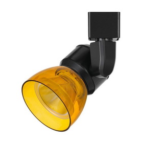 Benjara BM220669 Metal and Clear Polycarbonate LED Track Fixture, Yellow and Black