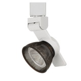 Benjara BM220695 12W Integrated LED Metal Track Fixture with Mesh Head, Brown and White