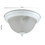 Benjara BM220709 Metal Ceiling Lamp with Dome Shaped Shade and Finial Top, Clear and White