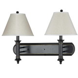 Benjara BM220741 Dual Lighting Wall Lamp Pedestal Legs and Tapered Shade, Black and White