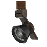Benjara BM220797 12W Integrated LED Metal Track Fixture with Cone Head, Bronze and Black