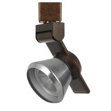 Benjara BM220798 12W Integrated LED Metal Track Fixture with Cone Head, Bronze and Silver