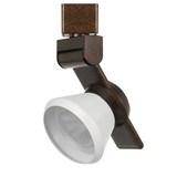 Benjara BM220801 12W Integrated LED Metal Track Fixture with Cone Head, Bronze and White