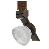 Benjara BM220806 12W Integrated LED Metal Track Fixture with Mesh Head, Bronze and White
