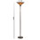 Benjara BM220832 3 Way Torchiere Floor Lamp with Frosted Glass shade and Stable Base, Bronze