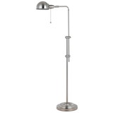Benjara BM220837 Adjustable Height Metal Pharmacy Lamp with Pull Chain Switch, Silver