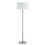 Benjara BM220845 Metal Body Floor Lamp with Fabric Drum Shade and Pull Chain Switch, Silver
