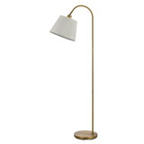 Benjara BM220851 60 Watt Metal Floor Lamp with Gooseneck Shape and Stable Base, Gold