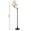 Benjara BM220861 150 Watt Metal Floor Lamp with Swing Arm and Fabric Conical Shade, Black