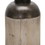 Benjara BM221170 Cylindrical Metal Jar with Wooden Accent and Flared Opening, Black and Brown
