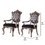 Benjara BM221491 Wooden Arm Chair with Button Tufted Padded Backrest, Set of 2, Silver and Gray