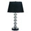 Benjara BM221556 Metal Table Lamp with Fabric Drum Shade, Set of 2, Black and Silver