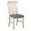 Benjara BM221613 Wood and Fabric Dining Chair with Slatted Backrest, Set of 2, Gray and White