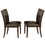 Benjara BM221622 Wood and Faux Leather Dining Side Chairs with Stitch Details, Set of 2, Brown
