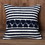Benjara BM221681 18 x 18 Handwoven Square Cotton Accent Throw Pillow, Classic Striped Pattern, Textured, White, Blue