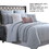 Benjara BM222753 Valletta 8 Piece Queen Comforter Set with Embroidery and Pleats The Urban Port, Gray