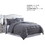 Benjara BM222804 Bergen 5 Piece Queen Comforter Set with Puckered Pattern The Urban Port, Charcoal Gray