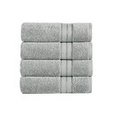 Benjara BM222864 Bergamo 4 Piece Spun loft Towels with Stripes and Twill Weave The Urban Port, Gray