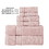 Benjara BM222882 Bergamo 6 Piece Spun loft Towel Set with Twill Weaving, Pink