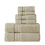 Benjara BM222885 Bergamo 6 Piece Spun loft Towel Set with Twill Weaving The Urban Port, Cream