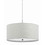 Benjara BM223015 Drum Style Pendant Fixture with Fabric Shade and Brushed Details, White