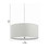 Benjara BM223015 Drum Style Pendant Fixture with Fabric Shade and Brushed Details, White