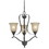 Benjara BM223077 3 Bulb Uplight Chandelier with Metal Frame and Glass Shades, Gray and Bronze