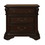 Benjara BM223269 3 Drawer Wooden Nightstand with Molded Details and Metal Pulls, Brown