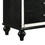 Benjara BM223288 3 Drawer Wooden Nightstand with Mirror Accents and Faux Crystal Pulls, Black