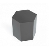 Benjara BM223418 Contemporary High Gloss Hexagonal Wooden End Table, Medium, Gray
