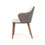 Benjara BM223444 Fabric and Leatherette Dining Chair with Wooden Legs, Beige and Gray