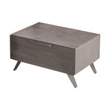 Benjara BM223476 1 Drawer Faux Concrete Nightstand with Metal Handle and Angled Legs, Gray