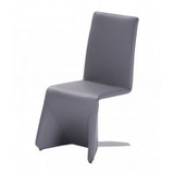 Benjara BM223486 Fully Leatherette Upholstered Metal Frame Dining Chair, Set of 2, Gray