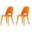 Benjara BM223499 Fabric Upholstered Metal Dining Chair with Welt Trim, Set of 2, Orange