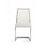 Benjara BM223504 Leatherette Dining Chair with Cantilever Base, Set of 2, White and Brown