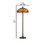 Benjara BM223536 2 Bulb Tiffany Floor Lamp with Dragonfly Design Shade, Multicolor