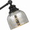 Benjara BM223590 60 Watt Metal Body Table Lamp with Dome Glass Shade, Black and Silver