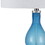 Benjara BM223593 Resin Table Lamp with Turned Body and Fabric Drum Shade, Blue and White