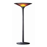 Benjara BM223595 3 Way Metal Body Torchiere Lamp with Conical Mica Shade, Bronze