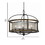 Benjara BM223597 5 Bulb Round Chandelier with Wooden Frame and Organza Striped Shade, Brown