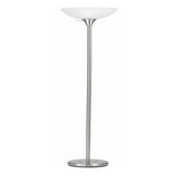 Benjara BM223598 3 Way Torchiere Floor Lamp with Frosted Glass shade and Stable Base, White