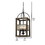 Benjara BM223624 4 Bulb Chandelier with Wooden Frame and Organza Striped Shade, Brown