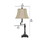 Benjara BM223632 Metal Body Table Lamp with Fabric Tapered Bell Shade, Black and Beige