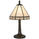 Benjara BM223640 Tree Like Metal Body Tiffany Table lamp with Conical Shade, Beige and Bronze