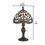 Benjara BM223642 Metal Body Tiffany Table Lamp with Dragonfly Design Shade, Multicolor