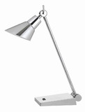 Benjara BM224682 Adjustable Metal LED Desk Lamp with Rocker Switch, Chrome