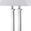 Benjara BM224694 60W x 2 Desk Lamp with Trapezoid Shade and Power Strip, Silver and White