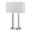 Benjara BM224709 60W x 2 Desk Lamp with Rectangular Shade and Power Strip, Silver and White